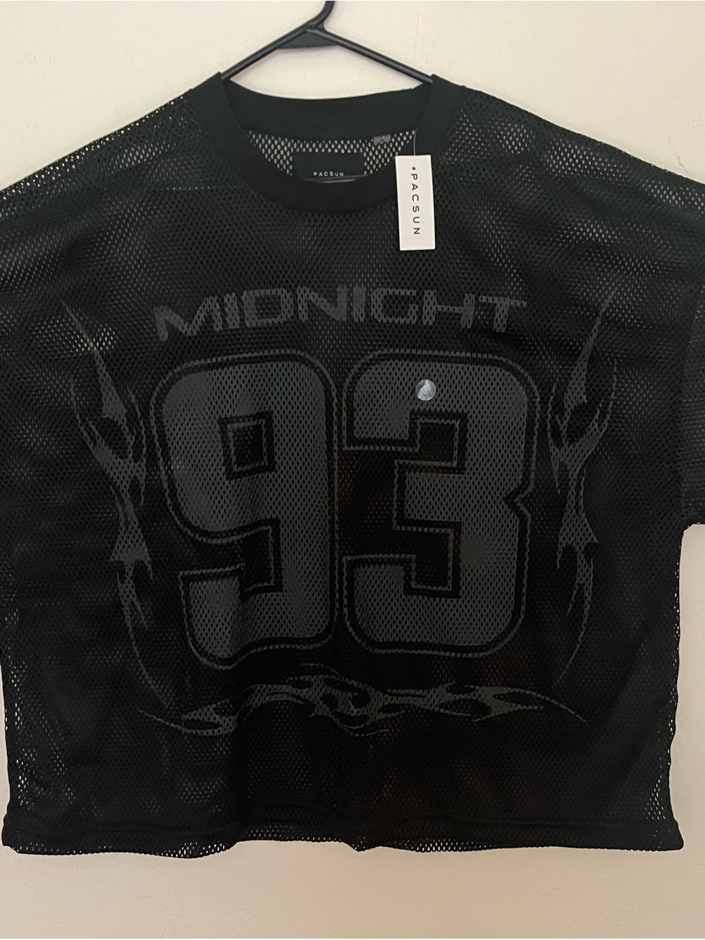 NWT PacSun Black Mesh 'Midnight 93' Short-Sleeve Jersey